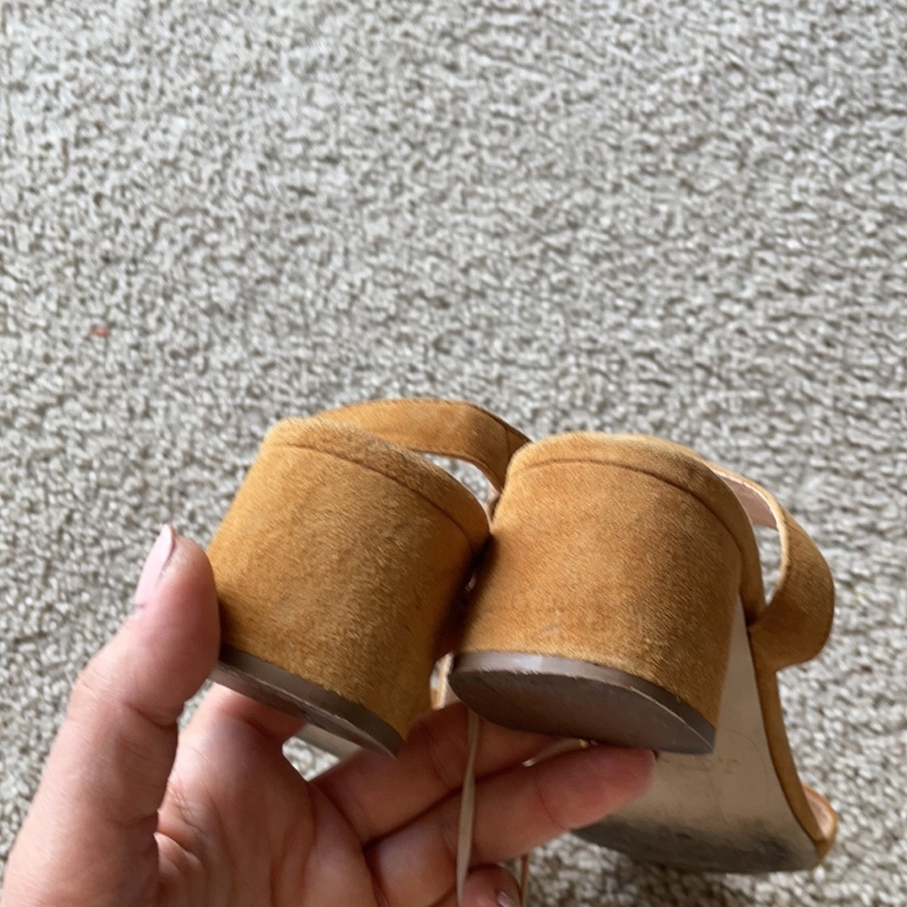 J. Crew Lottie Suede Sandals in tan 8 roasted cider - Picture 4 of 5